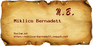 Miklics Bernadett névjegykártya